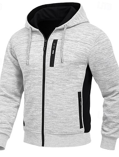  Pánské Kapuce Mikina s kapucí na zip Fleecová mikina Taktická mikina s kapucí Černá Bílá Armádní zelená Bordó Námořnická modř Kapuce Bez vzoru Zip Sporty a outdoor Ležérní Denní Šik ven Chladn