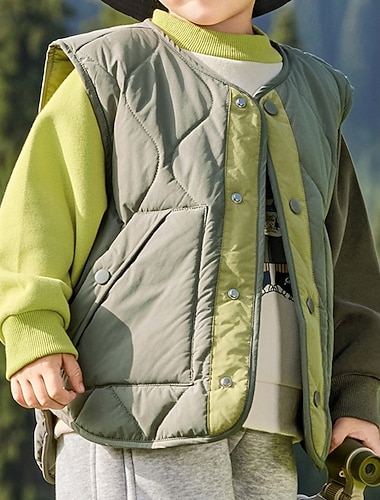 Дети Универсальные Жилет Пальто Верхняя одежда Контрастных цветов Без рукавов Пуговицы Сохраняет тепло Мягкий Дышащий Пальто на открытом воздухе Мода Повседневные Зеленый Осень Зима 4 года +   Дети Универсальные Жилет Пальто Верхняя одежда Контрастных цветов Без рукавов Пуговицы Сохраняет тепло Мягкий Дышащий Пальто на открытом воздухе Мода Повседневные Зеленый Осень Зима 4 года +