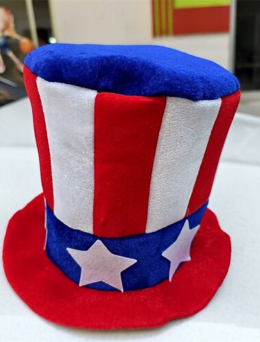  Voor heren Hoed ter ere van het 250-jarig jubileum van de Verenigde Staten Zonnehoed Bolhoed Hoge hoed blauw Rood Polyesteri Vaderlandslievend Modieus Casual Straat Dagelijks Amerikaanse Amerikaanse