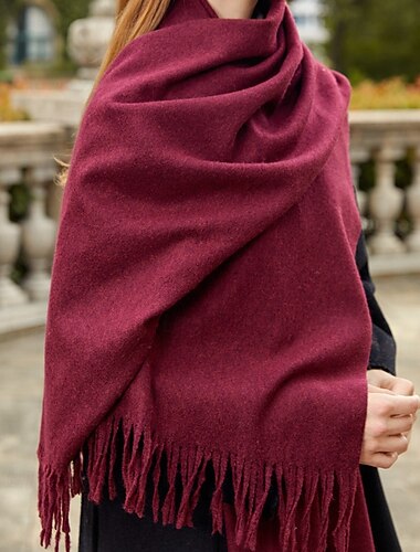 نسائي مستطيل شال مدور شارع مناسب للعطلات بيج أحمر أرجواني وشاح لون سادة   نسائي مستطيل شال مدور شارع مناسب للعطلات بيج أحمر أرجواني وشاح لون سادة