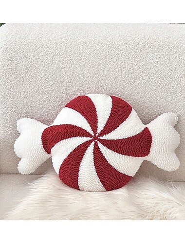  Nordisk julepyntepute - nyskapende sofapute med brodert snøfnugg &godteridesign, julepute med korsrygg