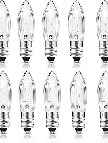  E10 34v 3w kynttilälamppu 7 palopisteellä vaihtolamppu 30lm lämmin valkoinen 2700k E10 kynttilälamppu valokaareihin joulukuuset valosarja 10 kpl