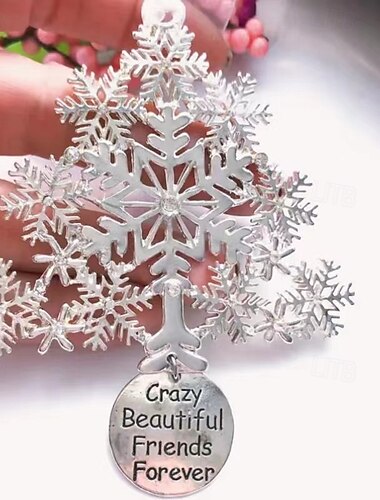  Julevennskaps-anhengsgave, hengende ornament i legering til juletreet, vennskaps-anhengsdekorasjon til høytid, hengende anheng til julebil