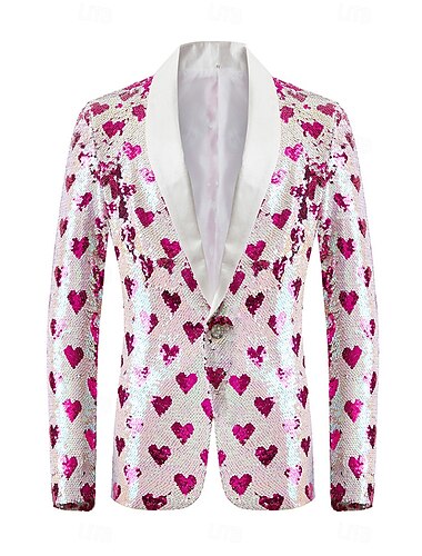  Per uomo Giacca blazer Collo a scialle Moda Motivo Bianco Vestibilità su misura