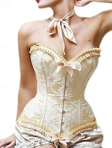  Damen Formende Unterwäsche Mode Süß Blumen Patchwork Urlaub Party Straße Ärmellos Korsett Beige Frühling Herbst Figurbetonter Schnitt