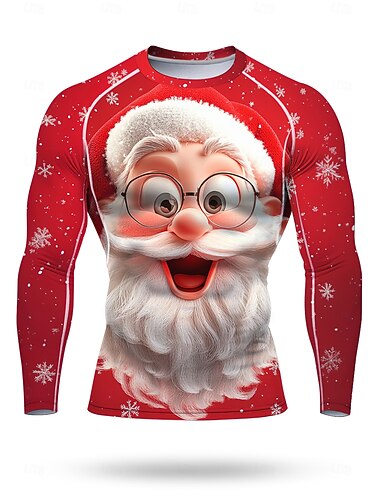  Vánoce Pánské Unisex Koşu Tişörtü Sportovní košile Gymnastická košile Fitness košile Cvičební košile Dlouhý rukáv Tričko UPF 50 Odolná proti UV záření Yumuşak Ter Emen Horské kolo Cvičení v