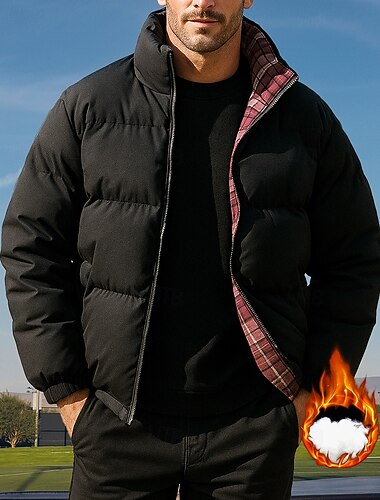  Voor heren Fleece jas Winterjas Met zakken Lange mouw Kleding Bovenlichaam Sportkleding Herfst Effen Winddicht Dik Warm Voor buiten Reizen Vakantie Sportkleding Sportkleding Zwart Wit Licht Groen
