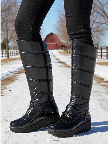  Ghete pufoase de iarnă pentru femei, impermeabile, cu baretă reglabilă, ideale pentru activități în aer liber și zile cu zăpadă