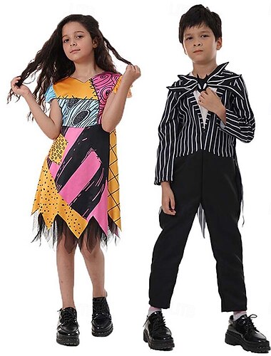  Εξοδος Τζακ Σκέλινγκτον Καρναβάλι Φανταστική φορεσιά Οικογενειακές Στολές Halloween Group Ο εφιάλτης πριν τα Χριστούγεννα Καθημερινό Παιδικά Αγορίστικα Κοριτσίστικα Χριστούγεννα Απόκριες Επίδοση Πάρτι