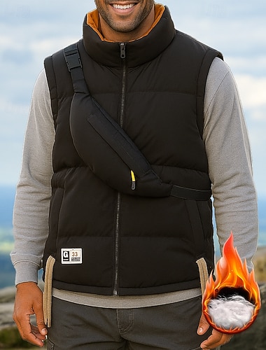  Miesten Vaellustakki Puffer-liivi Lämpöliivi Talvi Syksy ulko- Pidä lämpimänä Topit Metsästys Kalastus Kiipeily Musta Valkoinen Vihreä