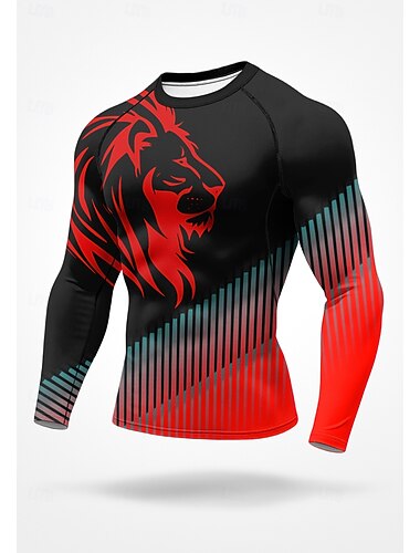  Férfi Majica za trčanje Sportos póló Torna póló Fitness póló Edzés ing Hosszú ujj Póló Mértani UPF 50 UV ellenálló Mekano Upijanje znoja Mountain bike Edzőterem edzés Túrázás sportruházat Sportruházat