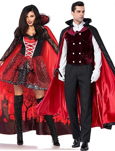  Upír Drákula předvečer Všech svatých Fancy kostým Halloween skupinové kostýmy pro páry Ženy V černém Horor Strašidelný kostým Dospělé Pro páry Pánské Dámské předvečer Všech svatých Karneval Výkon