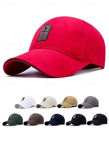  Heren baseballpet van katoen in meerdere kleuren, verstelbare casual hoed met patchontwerp, kerstcadeau voor buiten, sport en feestdagen