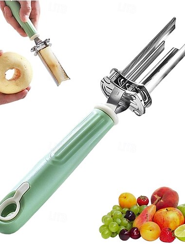  Αποσπώμενο εργαλείο αφαίρεσης πυρήνων από ανοξείδωτο ατσάλι 2 σε 1 για μήλο, πιπεριά, αχλάδι, κόκκινους χουρμάδες, γρήγορο και εύκολο εργαλείο σποράς φρούτων και λαχανικών για συσκευές κουζίνας