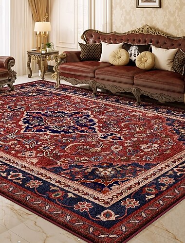  Винтажный ковер в персидском стиле, водостойкий и устойчивый к пятнам, для гостиной или спальни, большой напольный коврик, полностью покрытый, состаренный американский ретро-дизайн