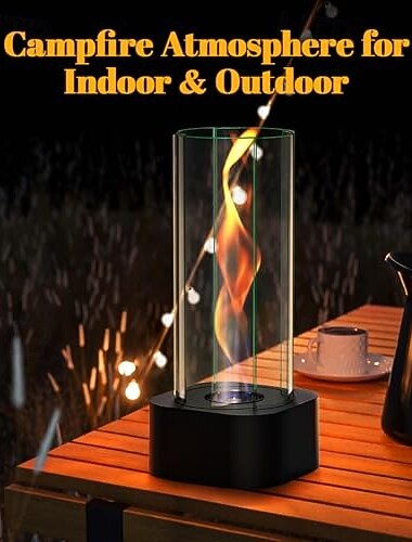  Tischfeuerstelle, tragbarer Tischkamin mit 2 Brennkammern, Ethanol-Tischfeuerstelle für den Innenbereich &Outdoor-Dekoration für Zuhause, Terrasse, Balkon, Partys, Veranstaltungen