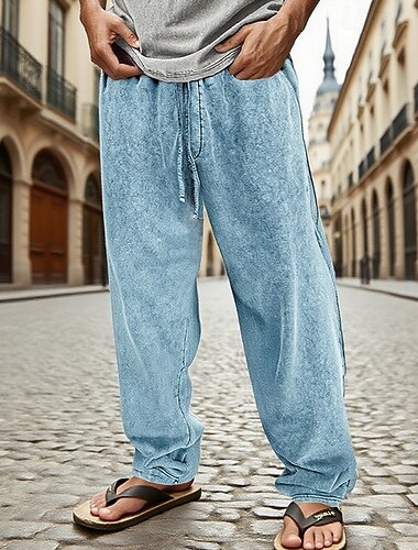  Miesten Veryttelyhousut Housut Kurenauha Tasku Joustava vyötärö Tavallinen Mukavuus Urheilu ja ulkoilu Päivittäin Muoti Vapaa-aika Musta Laivaston sininen Mikrojoustava