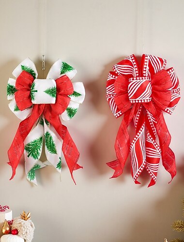  jouluiset punaiset samettiset rusettikoristeet lumihiutalereunuksella, lomapuun roikkuvat koristeet, seppele &seppeleen lisävarusteet, juhlava jouluinen riippuva koriste