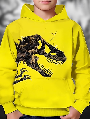 Хэллоуин Мальчики 3D Динозавр Толстовка Длинный рукав Весна Осень Мода Уличный стиль Дети 4-12 лет Капюшон на открытом воздухе Повседневные Стандартный   Хэллоуин Мальчики 3D Динозавр Толстовка Длинный рукав Весна Осень Мода Уличный стиль Дети 4-12 лет Капюшон на открытом воздухе Повседневные Стандартный