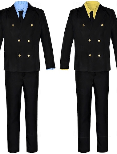  Sanji Anime Costume Cosplay Mascherata Abiti Cosplay Mascherata Cappotto Blusa Pantaloni Per Per uomo Adulti