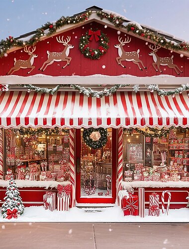  Natale Copertura per porta del garage Grande appeso Negozio di Natale Regalo Carino 3D Da serata All'aperto Vacanze Sfondi di ripresa Yarda Arredamento per la casa