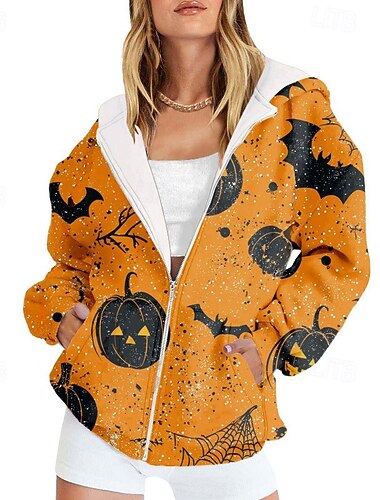 Dame Uformell jakke Hettegenser Hold Varm Bekvem Glidelås Lomme Trykt mønster Mote Blomsternål i krystall utendørs Ut på byen Glidelås Normal Med hette Normal Langermet Yttertøy Svart Lilla Oransje   Dame Uformell jakke Hettegenser Hold Varm Bekvem Glidelås Lomme Trykt mønster Mote Blomsternål i krystall utendørs Ut på byen Glidelås Normal Med hette Normal Langermet Yttertøy Svart Lilla Oransje