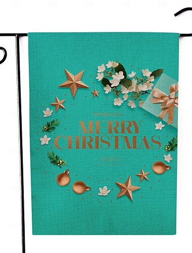  Julehageflag dobbeltsidig trykt linhagebanner ferie utendørs dekorasjonsflagg plen veranda og hage
