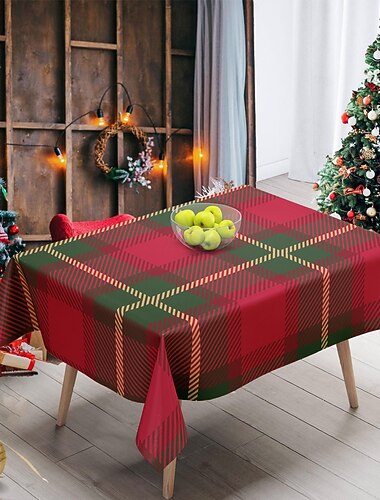  מפת שולחן לחג מפית עמידה בחום לחג המולד לסעודה ולחדר המגורים קישוט חגיגי לבית כיסוי שולחן בסגנון אירופי לחג המולד שטיח שולחן מבודד ולא מחליק