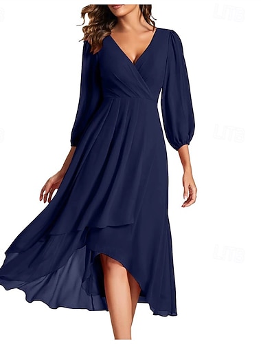 Damen Langes Kleid Maxikleid Partykleid Chiffon Chiffonkleid Elegant Mode Modern Outdoor Party Abendgesellschaft Normale Passform Einfach Langarm V Ausschnitt Schwarz Weiß Rote Blau Frühling Herbst   Damen Langes Kleid Maxikleid Partykleid Chiffon Chiffonkleid Elegant Mode Modern Outdoor Party Abendgesellschaft Normale Passform Einfach Langarm V Ausschnitt Schwarz Weiß Rote Blau Frühling Herbst
