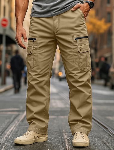  Pánské Kargo kalhoty Nákladní kalhoty Pracovní kalhoty Dağcı Pantolonu Multi kapsa Straight-Leg Bez vzoru Nositelný Odvod vlhkosti Plná délka Venkovní Ležérní Denní prázdniny Módní Armádní zelen