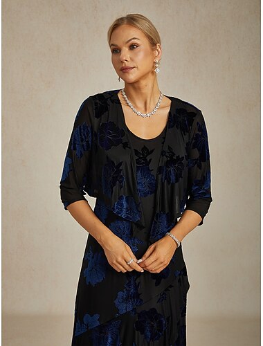 Damen Samt Boleros Floral Elegant Vintage 3/4 Länge Ärmel V-Ausschnitt Hochzeitsgast Party Abendbekleidung Abendparty Marineblau Herbst Winter   Damen Samt Boleros Floral Elegant Vintage 3/4 Länge Ärmel V-Ausschnitt Hochzeitsgast Party Abendbekleidung Abendparty Marineblau Herbst Winter