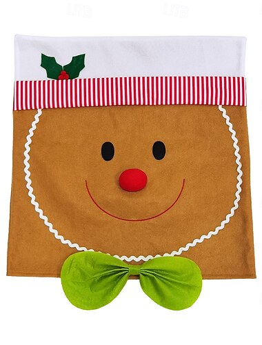  nye trekk til julestolrygger, dekorative trekk til pepperkakemann til høytidsfest &hjemmeinnredning