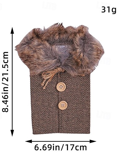  Julevinflaskepose plysj rutete vinflasketrekk dekorativt antrekk kjole til bord midtpunkt høytid festartikler hjemdekorasjon julegaveinnpakning tilbehør