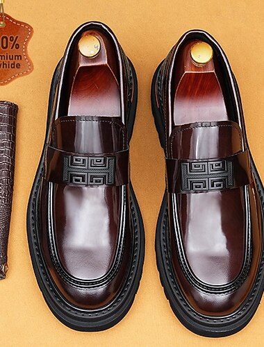  mocassini da uomo in vera pelle marrone – eleganti scarpe eleganti slip-on per ufficio, matrimoni ed eventi formali