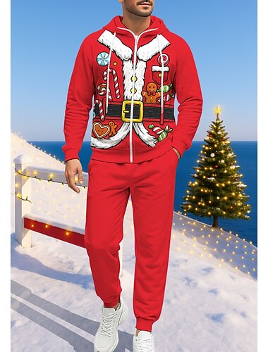  Jul Herr Huvtröja Träningsoverall Hoodie med dragkedja Snörning Fickor Byxor Huvtröja Collegetröja Höst Röd Grön Gymträning casual Basket Opressade byxor Långärmad Sport Sportkläder Elastisk Normal