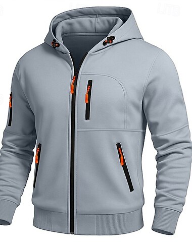  Homens Moletom Full Zip Hoodie Moletom de lã Moletom Tático Preto Branco Verde Tropa Vinho Azul Marinha Com Capuz Tecido Zíper Desportos e Ar livre Casual Diário Roupa de rua Legal Roupa de Esporte