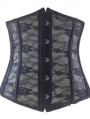  Női Fűző Alakformáló Derékösszehúzó Alakformáló ruha Szexi fűző Szexi Édes Tiszta szín Csipke Vakáció Parti Utca Ujjatlan Fűző Fekete Fehér Tavasz Ősz Karcsúsított Szabott