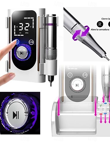  Profesjonalna polerka do paznokci, wiertarka ścierna, przenośna, 45000 obr./min, xi.cai, szlifierka przenośna, typ ładowania