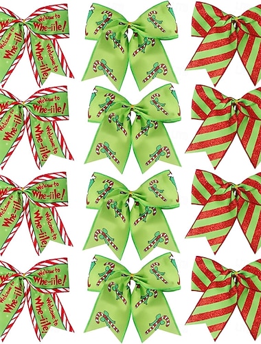  12 kpl joulukoristeita, 15 cm:n suuret seppeleet, punavihreät rusetit, nauha kuusen lahjapakkauksiin, seppeleet, joulukoristeet, juhla-askartelut, joulukuusi