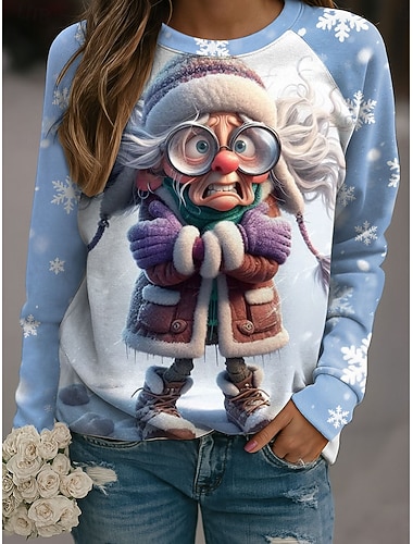 Damen Pullover Grafik Schneeflocke Lässig Langarm Rundhalsausschnitt Normale Oberteile Lässig Ferien Gelb Blau Purpur Grün Frühling Herbst Winter   Damen Pullover Grafik Schneeflocke Lässig Langarm Rundhalsausschnitt Normale Oberteile Lässig Ferien Gelb Blau Purpur Grün Frühling Herbst Winter