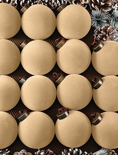  15 stk. julekuler i fløyel, 8 cm julekuler i flokk, juletrepynt, festlige oppheng til hjemmelagde ting, fest og hjemmedekorasjon.