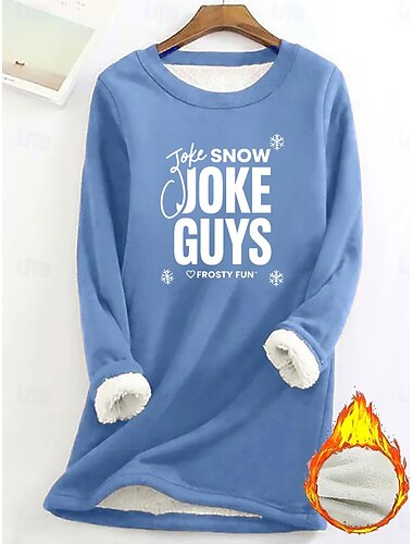  בגדי ריקוד נשים סווטשירט סוודר Pullover סווטשירטים אותיות חם סגנון רחוב יום יומי שרוול ארוך צווארון עגול קצר חולצות ארוכות בית לבוש ליום קזו'אל דפוס שחור צהוב ורוד מסמיק ורוד כהה פול סתיו חורף