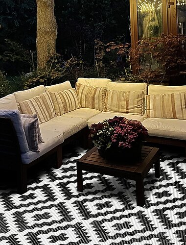  Campingteppiche, Kunststoff-Strohmatte, wetterfest, wendbar, große Bodenmatte für draußen, Hinterhof, Deck, Picknick, Strand, Anhänger, Camping