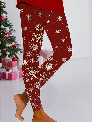 Damen Leggings Urlaub Vintage Ethno-Stil Volle Länge Hohe TaillePantsWeihnachten Grafik Jeder Schneeflocke 3D-Druck Schnelltrocknend Atmungsaktivität Weich Dehnbar Outdoor Heim Lässig Schwarz Gelb   Damen Leggings Urlaub Vintage Ethno-Stil Volle Länge Hohe TaillePantsWeihnachten Grafik Jeder Schneeflocke 3D-Druck Schnelltrocknend Atmungsaktivität Weich Dehnbar Outdoor Heim Lässig Schwarz Gelb