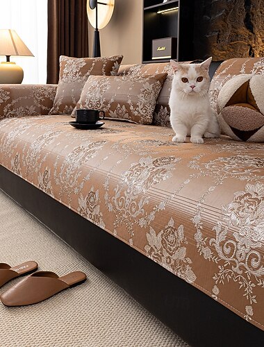  nordischer Jacquard-Sofakissenbezug, Ganzjahres-Luxus-Anti-Rutsch-Couchbezug, eleganter Sofaschutz mit Rückenlehnenbezug