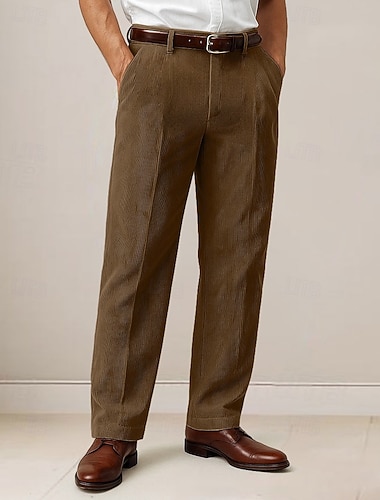 Herren Anzughose Cordhose Hose Stoffhosen Tasche Einfach Komfort Weich Volle Länge Outdoor Lässig Täglich Mode Klassisch Schwarz Armeegrün Mikroelastisch   Herren Anzughose Cordhose Hose Stoffhosen Tasche Einfach Komfort Weich Volle Länge Outdoor Lässig Täglich Mode Klassisch Schwarz Armeegrün Mikroelastisch