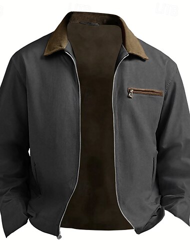  رجالي سترة البضائع جاكيت كاجوال عطلة مناسب للبس اليومي سترة واقيه جيب الخريف الشتاء ألوان متناوبة موضة كلاسيكي Lapel عادية أسود بني كاكي جاكتس