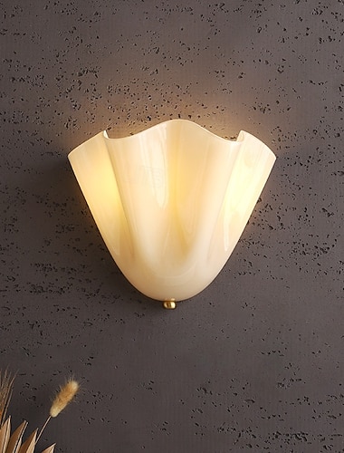  Applique murale fleur style wabi-sabi rétro français vitrail art salon lampe de chevet applique murale e14*2 110-240v