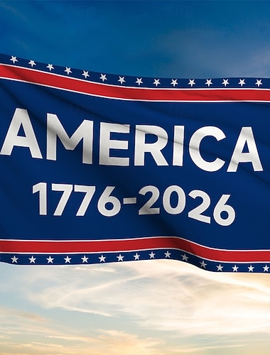  Amerikansk 250-årsjubileumsflagga 3x5 fot Amerika 1776-2026 Amerikansk karta 250-årsjubileum Patriotiska stjärnor Trädgårdsskyltar Festtillbehör Hängande Dekor För Rum Hus Välkommen Fotobakgrund