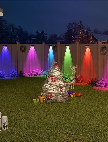 Светодиодные настенные светильники на солнечных батареях, светильники для дорожек, светильники для ограждений, светильники для сцен, радужные фиксированные цветные многорежимные фоновые светильники, 1   Светодиодные настенные светильники на солнечных батареях, светильники для дорожек, светильники для ограждений, светильники для сцен, радужные фиксированные цветные многорежимные фоновые светильники, 1